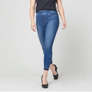 Spanx Distressed Ankle Skinny Jeans, Medium Wash size SMALL